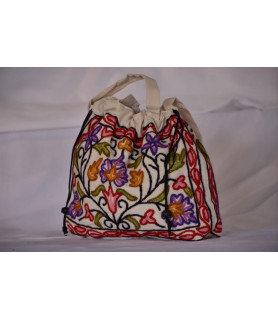 Hand-Embroidered Crewel Potli Bag